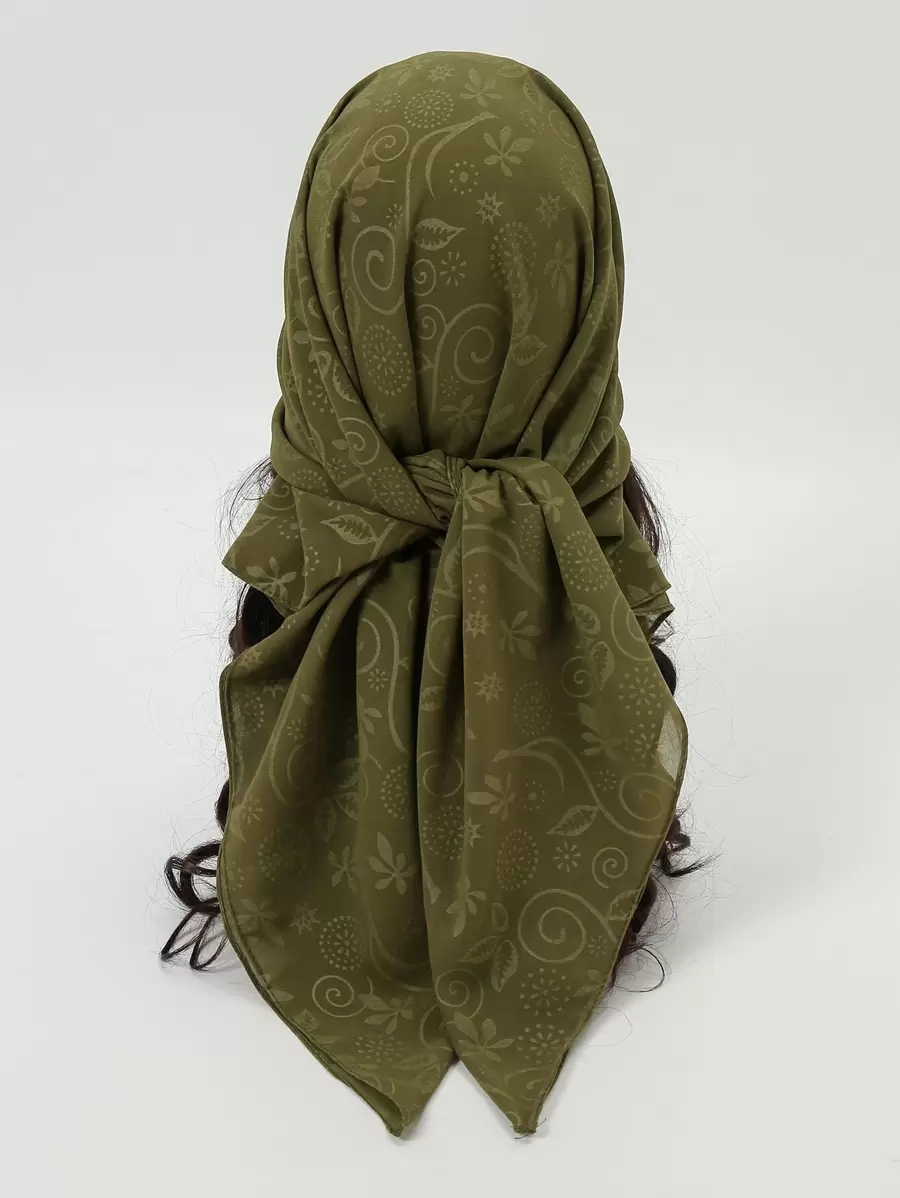 1 件花卉和卷轴印花头巾女士方形围巾优雅头巾、发带、头带非常适合装扮您的外观