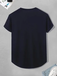 Manfinity Homme Tops Nam Đồ họa Giải trí - Màu xanh hải quân - Xem 2