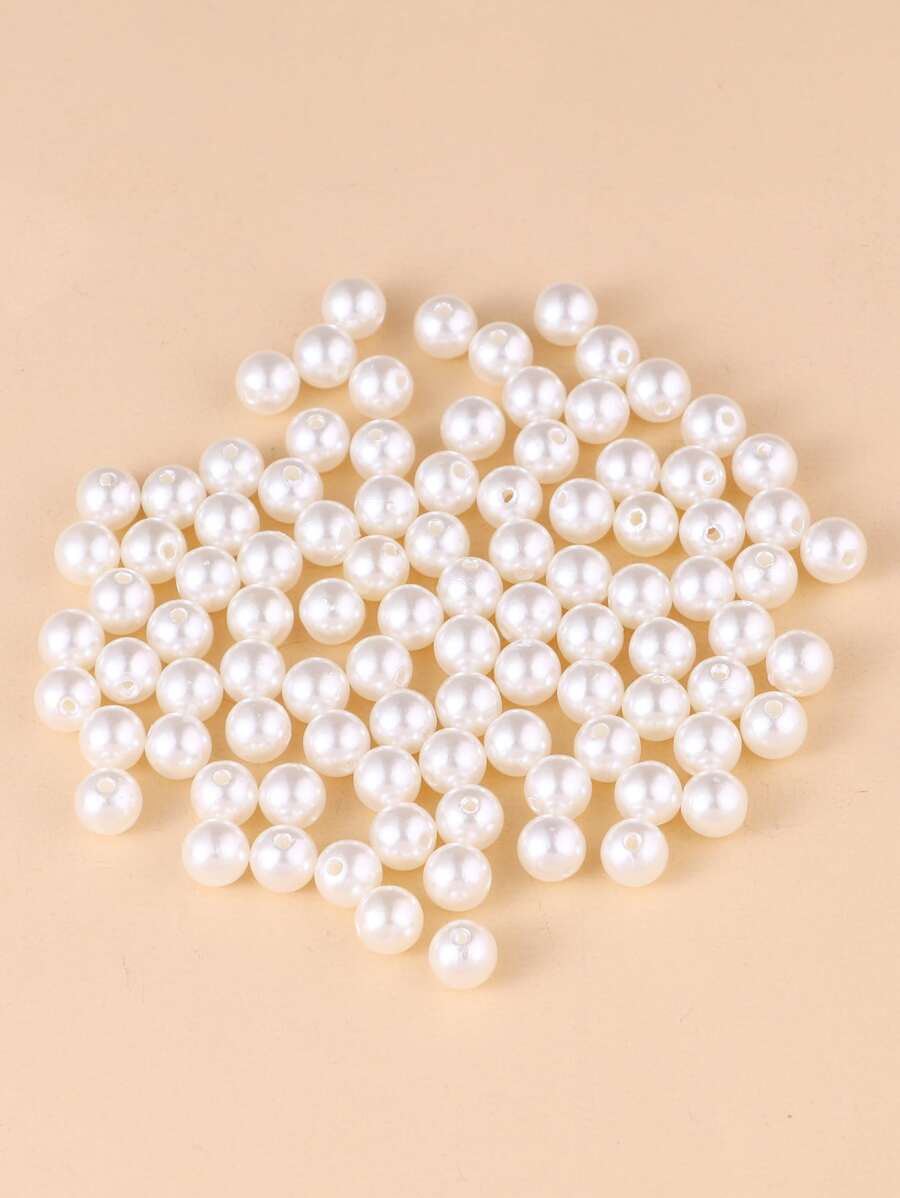 100pcs Faux Pearl DIY Jewelry Accessory - Beige - View 1