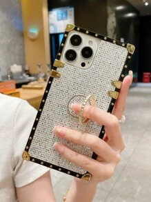 Ốp điện thoại đính đá lấp lánh kiêm giá đỡ nhẫn, phiên bản quốc tế, không phải phiên bản nội địa. - Nhiều màu - Xem 1