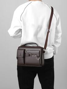 WEIXIER New Retro Messenger Bag, Shoulder Bag, Chest Bag, Crossbody Bag, Waist Bag, Handbag For Men, Large Capacity, Convenient Carrying, Simple & Casual Style, Multi-Color, Suitable For Students, Gatherings, Short Trips Winter Brown Bag Back To School Valentine Gifts Vintage Vacation Gift Bag Pack Cross Body Bag Spring Vintage Bags School Supplies Purse Sling Bag Sling Bag For Men Office Bag Sling Bag Laptop Bag Side Bags For Men New Life Items For Students Men Essentials Small Bag For Men Retro Bag Body Bag For Men - Brown - View 8