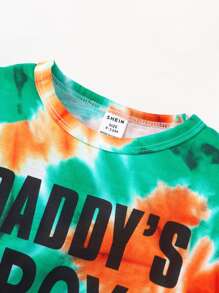 男嬰紮染和字母圖案T恤和短褲 - 彩色 - 查看 3