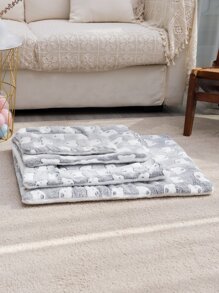 Cartoon Bear Pattern Pet Crate Mat - Multicolor - View 2