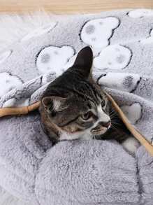 1pc Pet Paw Pattern Lightweight Blanket Suitable For Small And Medium Dogs And Cats Sleeping In All Seasons (size S Suitable For Small Pets Such As Hamsters)