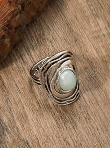 Gemstone Decor Ring - Green - View 4