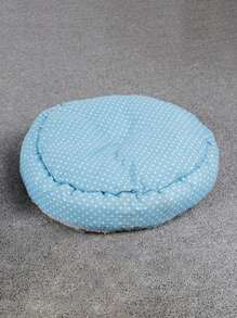 1 pieza Cama para mascotas con patrón de lunares felpa - Azul - Ver 5