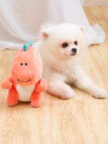 1pc Random Dinosaur Design Pet Plush Toy - Multicolor - View 7