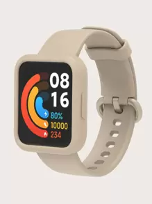 2入組矽膠套和錶帶適用於紅米手錶 2 Lite - 米色 - 查看 2