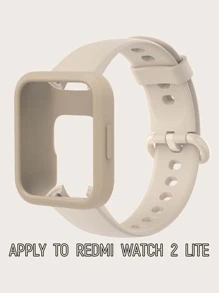 2入組矽膠套和錶帶適用於紅米手錶 2 Lite - 米色 - 查看 8