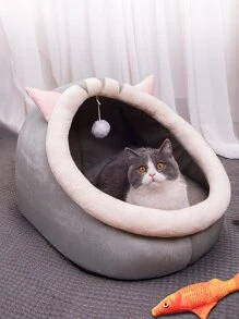 1pc Cartoon Design Pet Bed - Multicolor - View 1