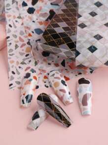 FULL BEAUTY 10入組大理石紋樣式美甲轉印箔 - 彩色 - 查看 4