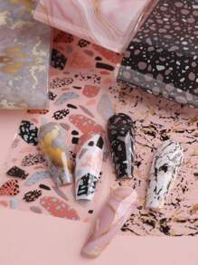 FULL BEAUTY 10入組大理石紋樣式美甲轉印箔 - 彩色 - 查看 7