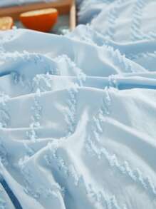 Tufted Duvet Cover Set Without Filler - Blue - View 2