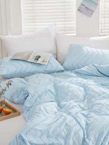 Tufted Duvet Cover Set Without Filler - Blue - View 6