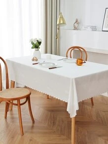 Mantel unicolor ribete en abanico - Blanco - Ver 4