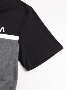 Manfinity Homme 男士T恤衫合身的圓領短袖夏季休閒聚酯纖維 - 彩色 - 查看 3