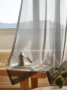 Black Glitter Single Panel Sheer Curtain - Black - View 4