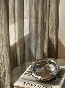 Black Glitter Single Panel Sheer Curtain - Black - View 6