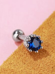 1入組寶石裝飾耳釘 - 銀色 - 查看 4