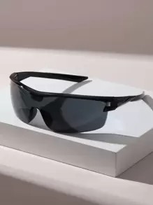 1對扁頂防護包覆時尚眼鏡街頭太陽眼鏡沙灘遮陽眼鏡 - 灰色 - 查看 1