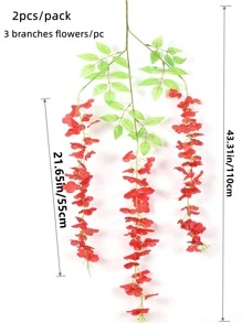 2pcs Artificial Flower Vine - Multicolor - View 3