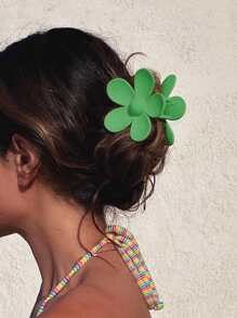 Flower Design Hair Claw St. Patrick's Day - Green - View 2