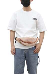 男士肚皮圖案腰包 - 卡其色 - 查看 2