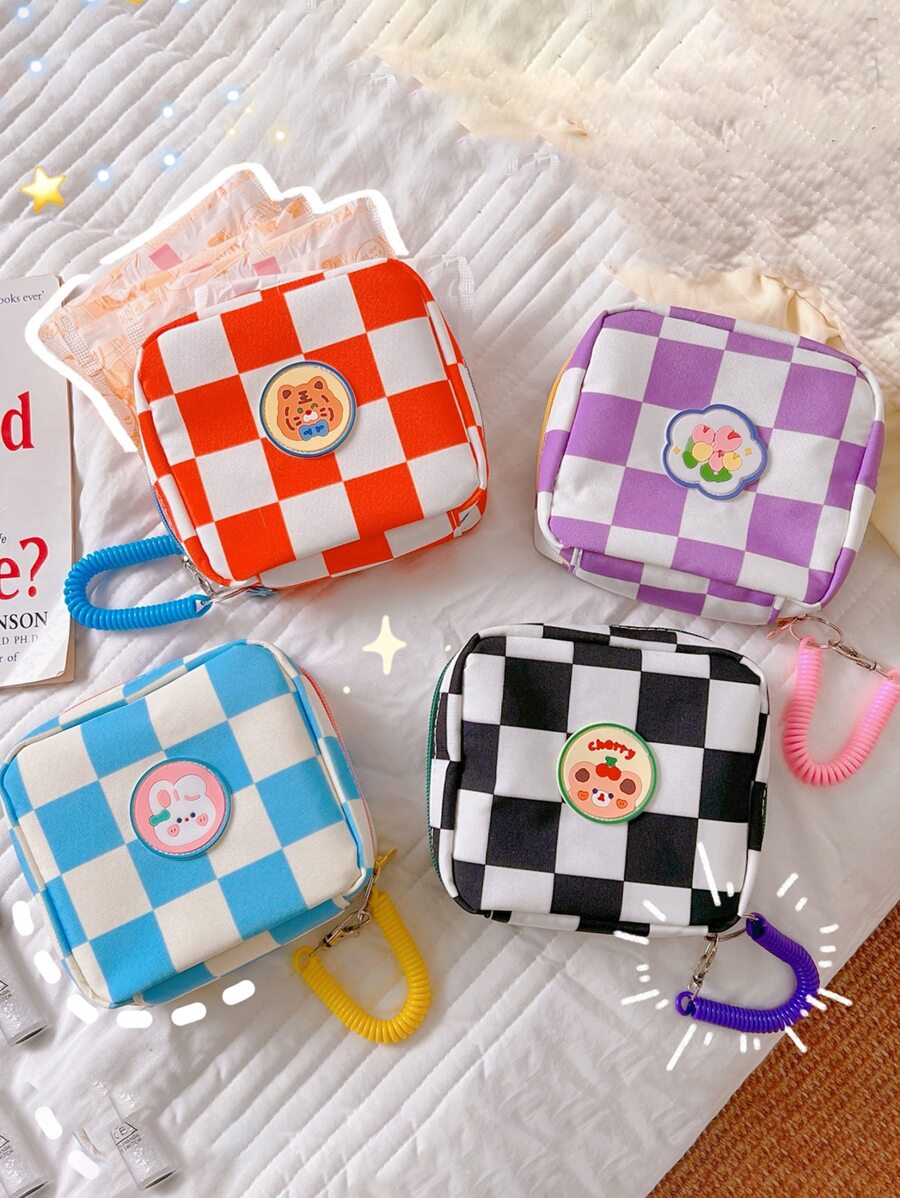 1 cái Túi đựng khăn ăn vệ sinh ngẫu nhiên mẫu kẻ sọc - Nhiều màu - Xem 1