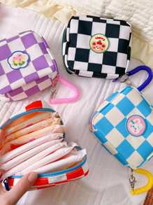 1 cái Túi đựng khăn ăn vệ sinh ngẫu nhiên mẫu kẻ sọc - Nhiều màu - Xem 2