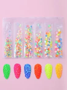 1 pieza Decoración de uñas neón con diamante de imitación - Multicolor - Ver 1