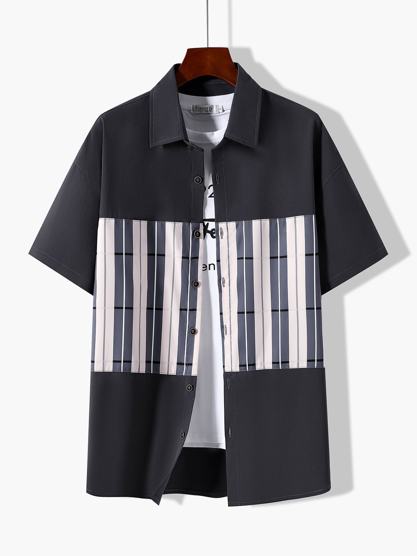 Manfinity Men 1pc Striped Print Shirt - Multicolor - View 1