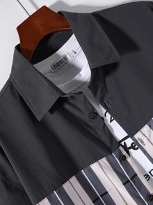 Manfinity Men 1pc Striped Print Shirt - Multicolor - View 3