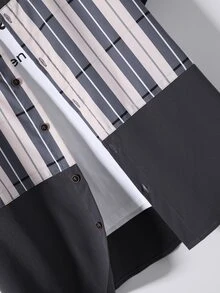 Manfinity Men 1pc Striped Print Shirt - Multicolor - View 6