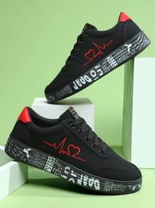 Men's New Comfortable Wear-Resistant Simple Casual Skateboarding Shoes, Outdoor, Multi-Color, Round Toe, Low-Cut, With Lace