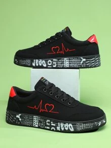 Men's New Comfortable Wear-Resistant Simple Casual Skateboarding Shoes, Outdoor, Multi-Color, Round Toe, Low-Cut, With Lace