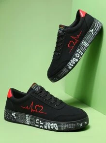 Men's New Comfortable Wear-Resistant Simple Casual Skateboarding Shoes, Outdoor, Multi-Color, Round Toe, Low-Cut, With Lace