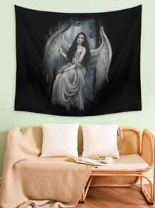 ROMWE Goth Figure Graphic Tapestry - Multicolor - View 3