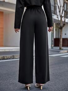 Chiquease High Waist Wide Leg Trousers - Black - View 2