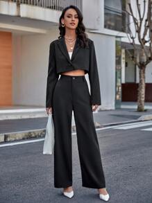 Chiquease High Waist Wide Leg Trousers - Black - View 6