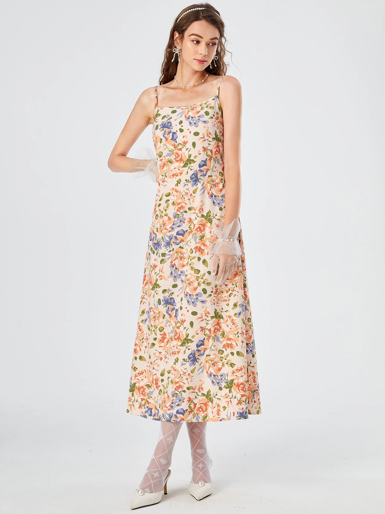 SHEIN MOD Floral Print Cami Dress