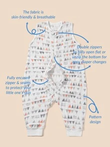 Baby Triangle Print Sleeping Bag - Multicolor - View 5