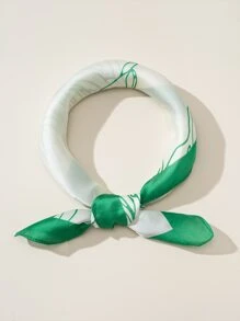 女士绿色真丝围巾