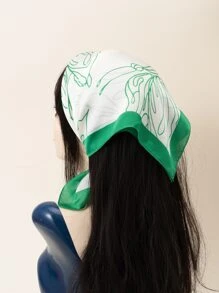 女士绿色真丝围巾