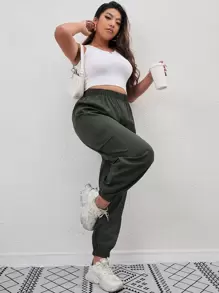 Mulvari Plus Pocket Detail Tapered Pants - Army Green - View 3