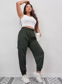 Mulvari Plus Pocket Detail Tapered Pants - Army Green - View 4