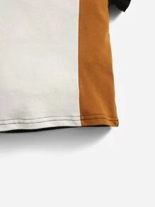 Baby Girl Color Block Letter Print Round-Neck Top