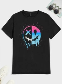 Manfinity VCAY Men Cartoon Graphic Tee - Black - View 1