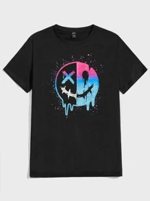 Manfinity VCAY Men Cartoon Graphic Tee - Black - View 4