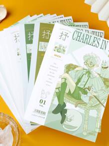 1 pieza Cuaderno al azar con estampado de dibujos animados - Multicolor - Ver 1