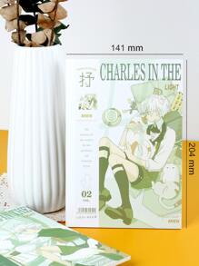 1 pieza Cuaderno al azar con estampado de dibujos animados - Multicolor - Ver 4